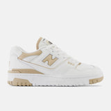 New Balance Sneakers unisex bianco e camel in pelle e mesh