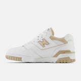 New Balance Sneakers unisex bianco e camel in pelle e mesh