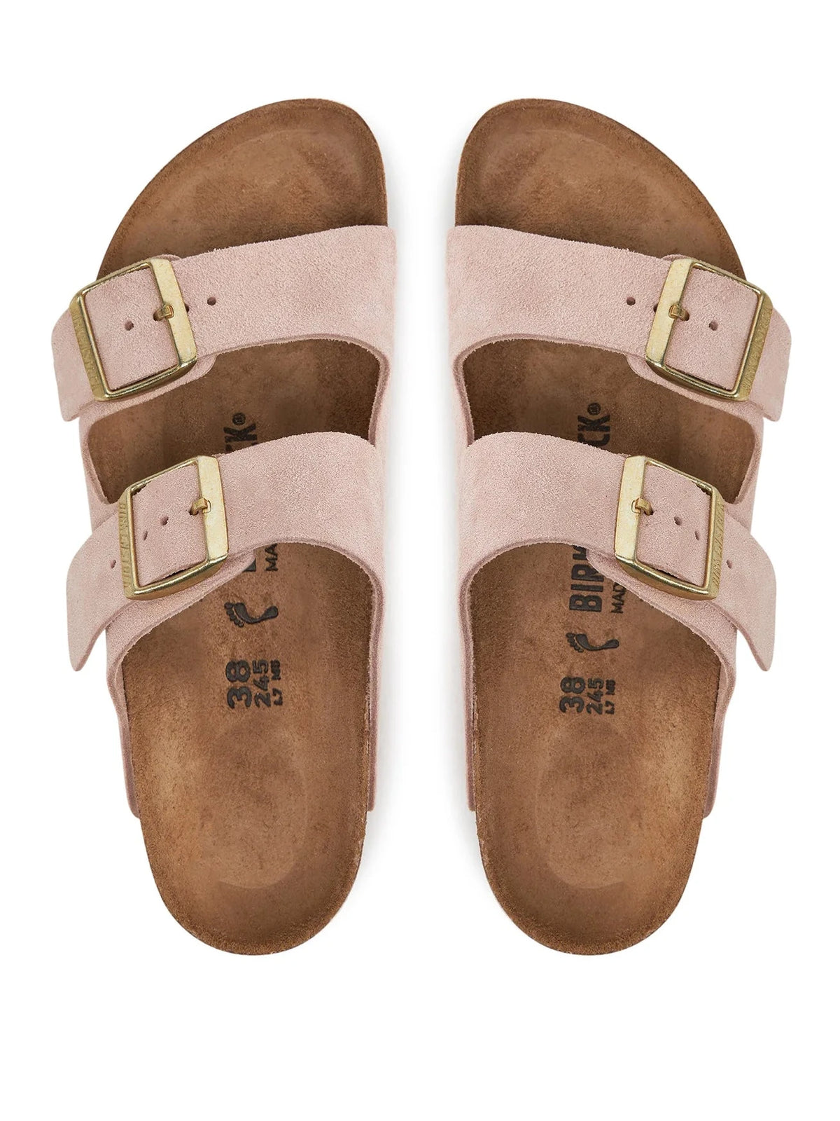 Birkenstock ciabatta donna due fasce in suede rosa chiaro