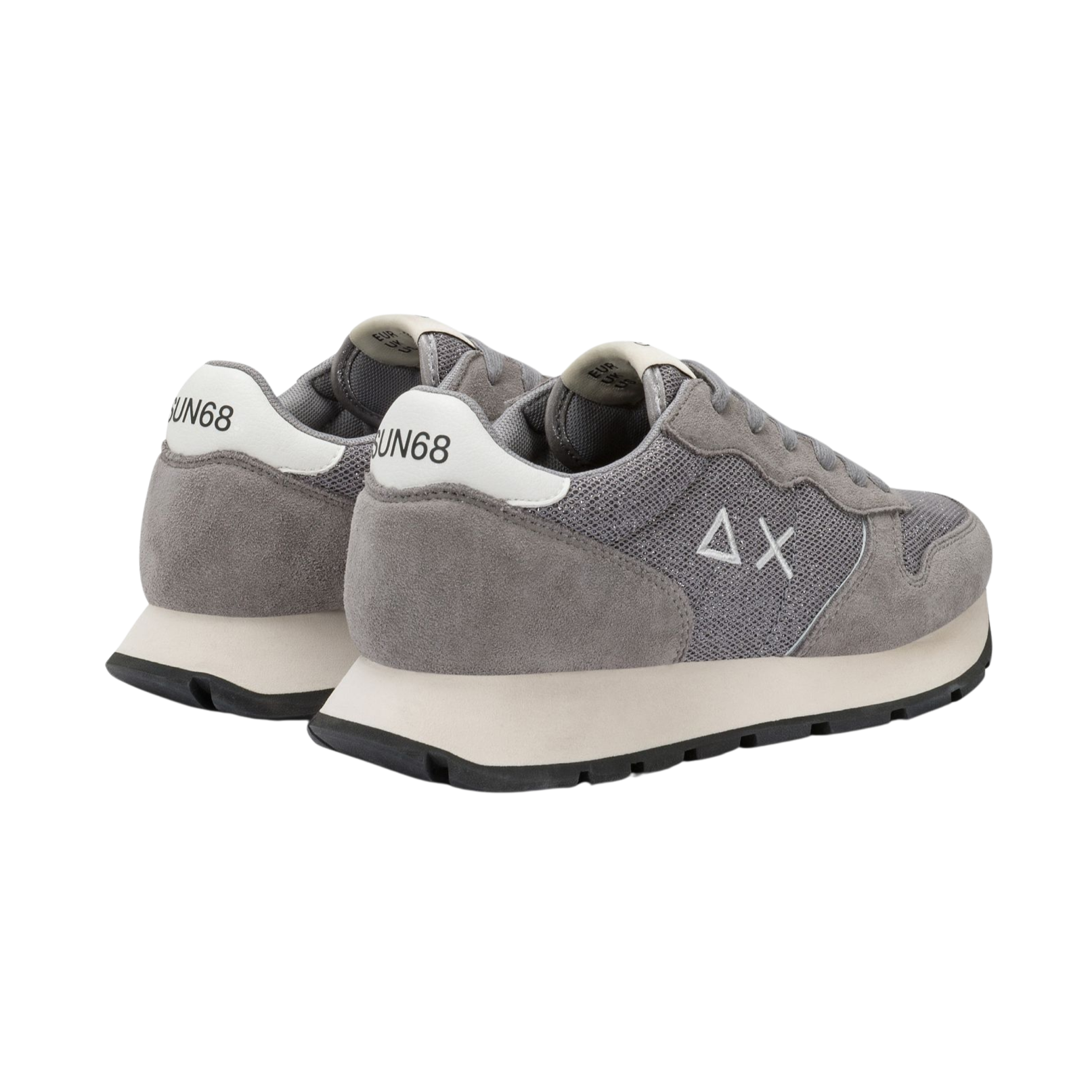 SUN68 Sneaker donna lurex e suede grigio