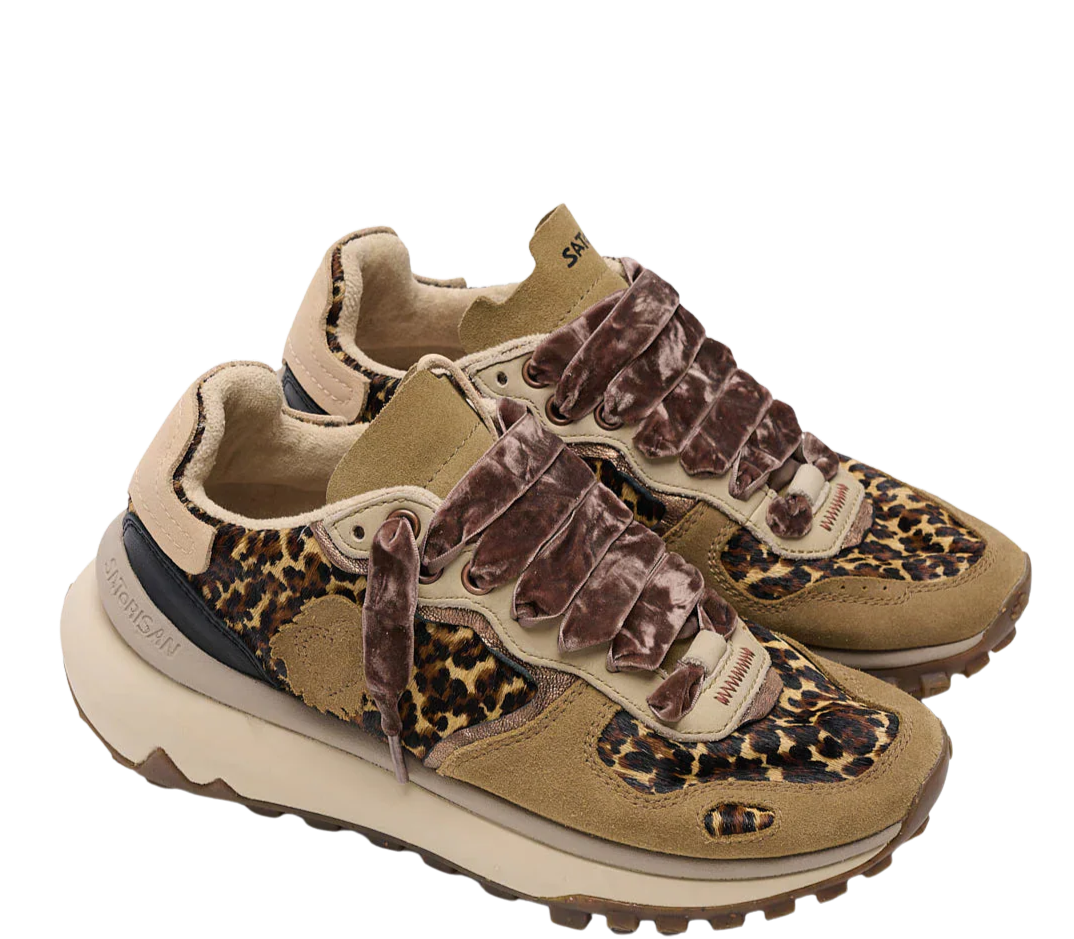 SATORISAN Sneakers donna cavallino suede leopardo
