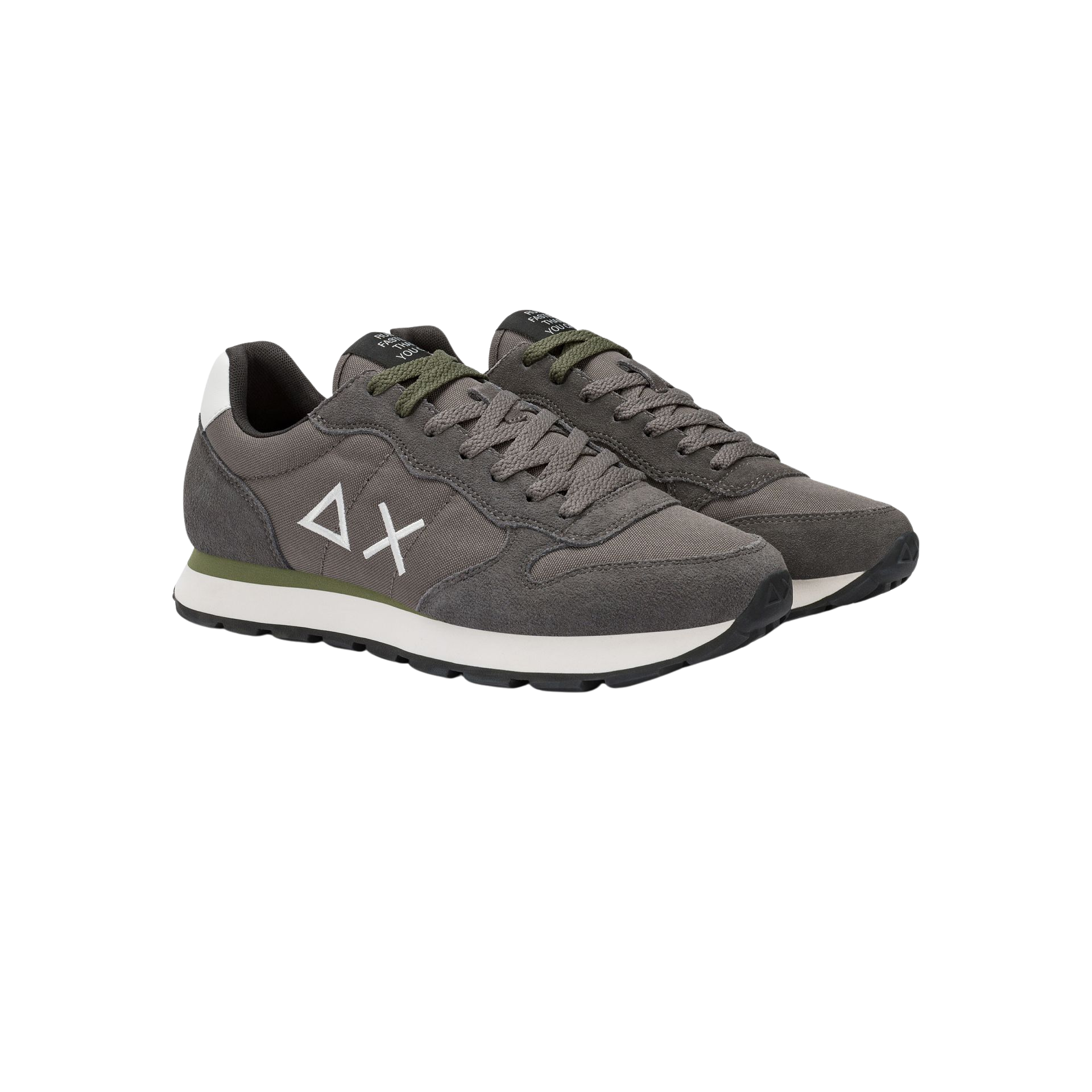 SUN68 Sneaker uomo in tela e suede grigio scuro