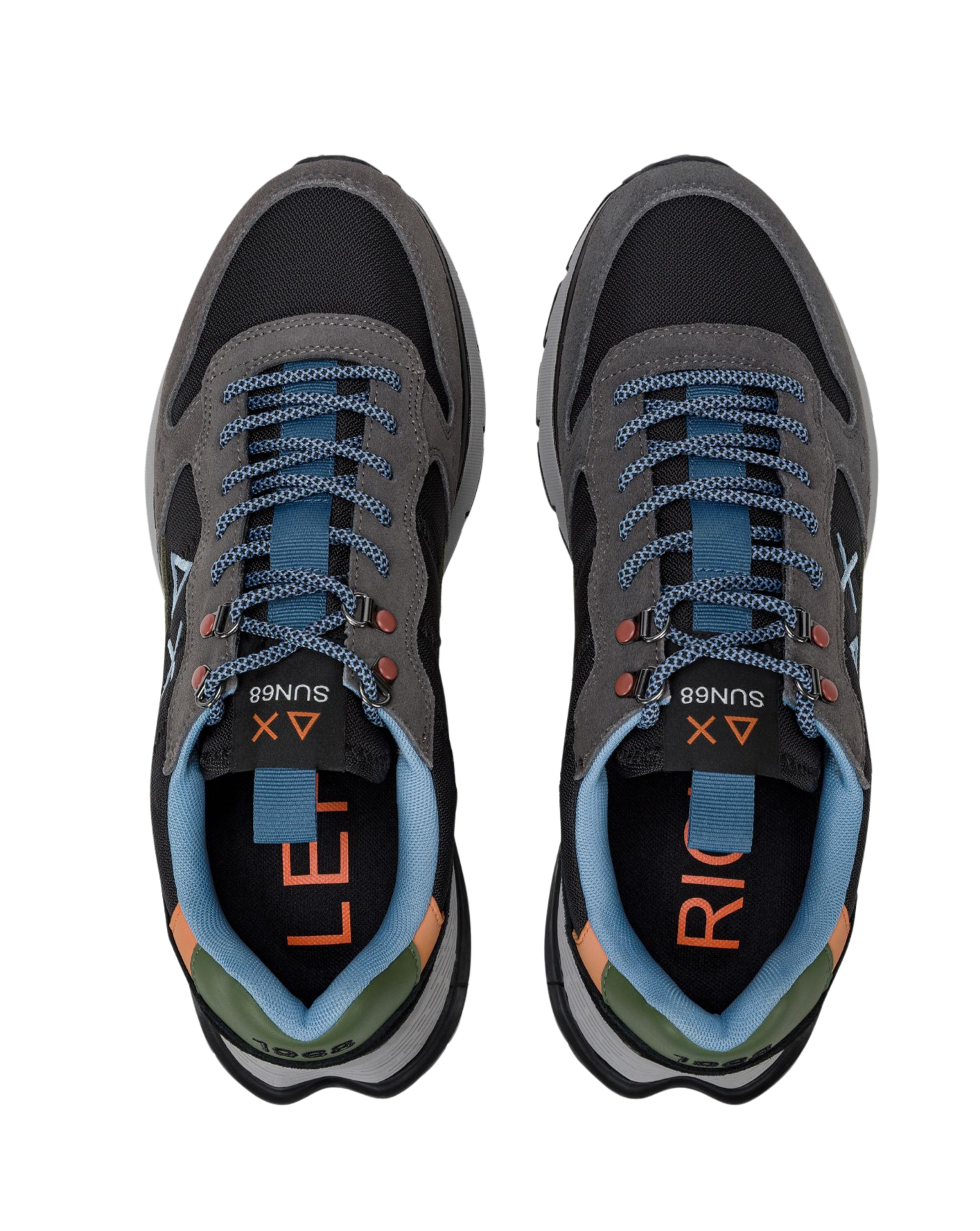 SUN68 Sneakers uomo in suede e tela nero