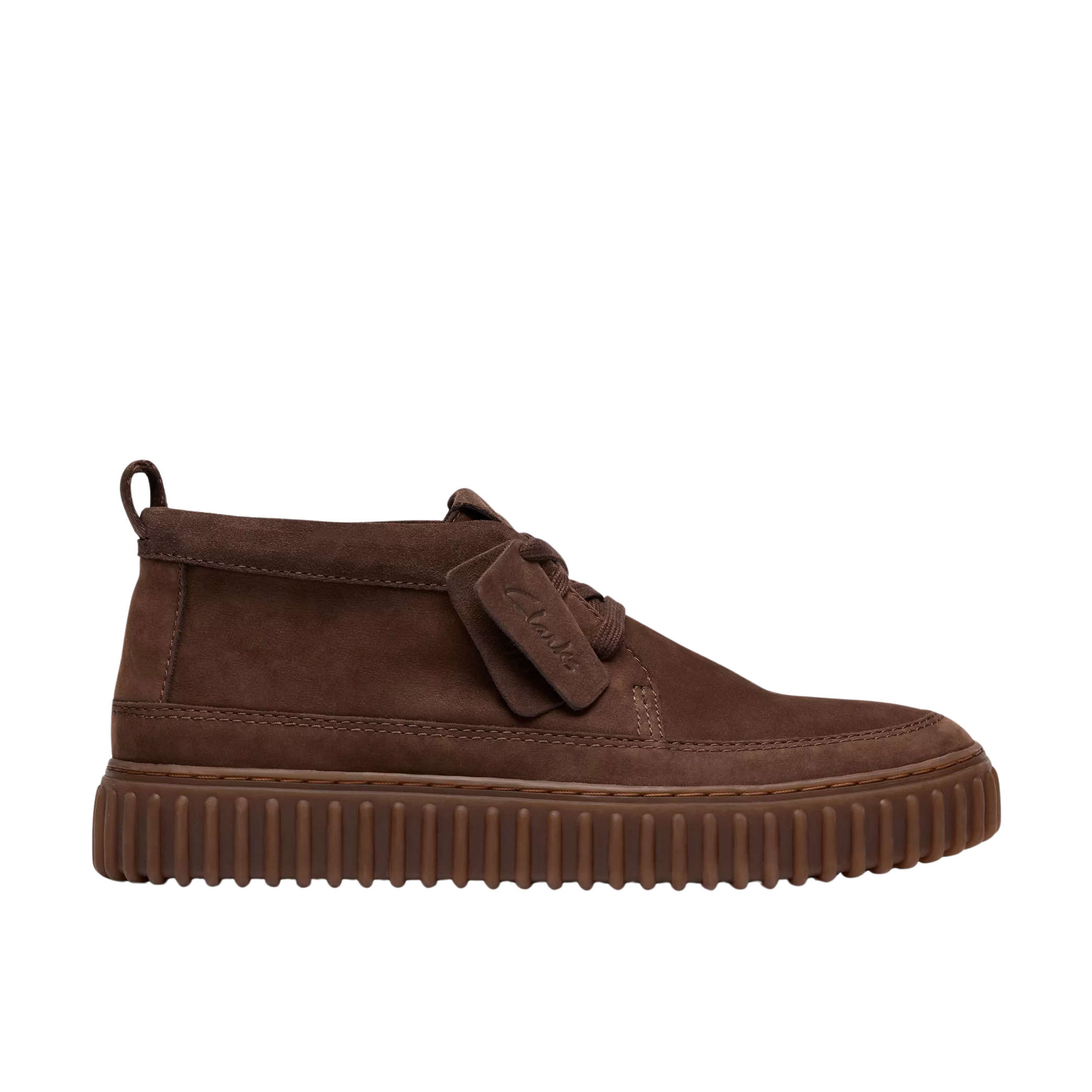 CLARKS stivaletto uomo in nubuck marrone scuro