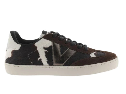 VICTORIA Sneaker donna in eco mucca e suede marrone