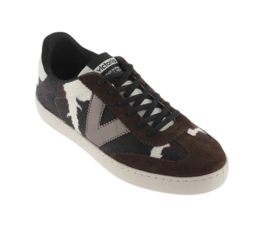 VICTORIA Sneaker donna in eco mucca e suede marrone