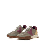 Kehnoo Sneaker donna in nylon e suede color salvia e rosa