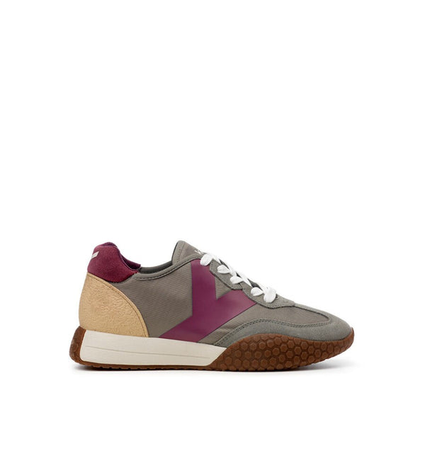 Kehnoo Sneaker donna in nylon e suede color salvia e rosa