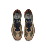 Kehnoo Sneaker uomo in nylon verde militare e suede beige