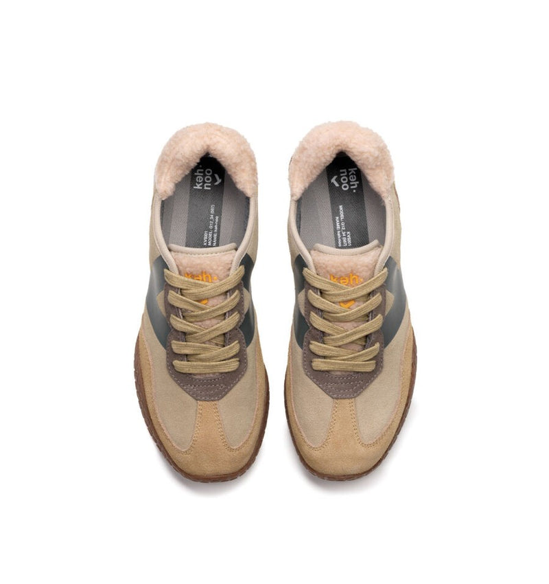 Kehnoo Sneaker donna in suede beige e sabbia