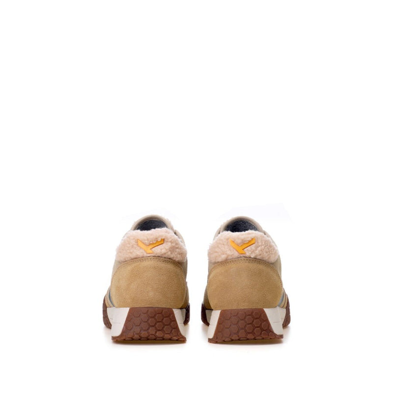 Kehnoo Sneaker donna in suede beige e sabbia