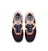 Kehnoo Sneaker donna in materiale floccato blu e bordeaux