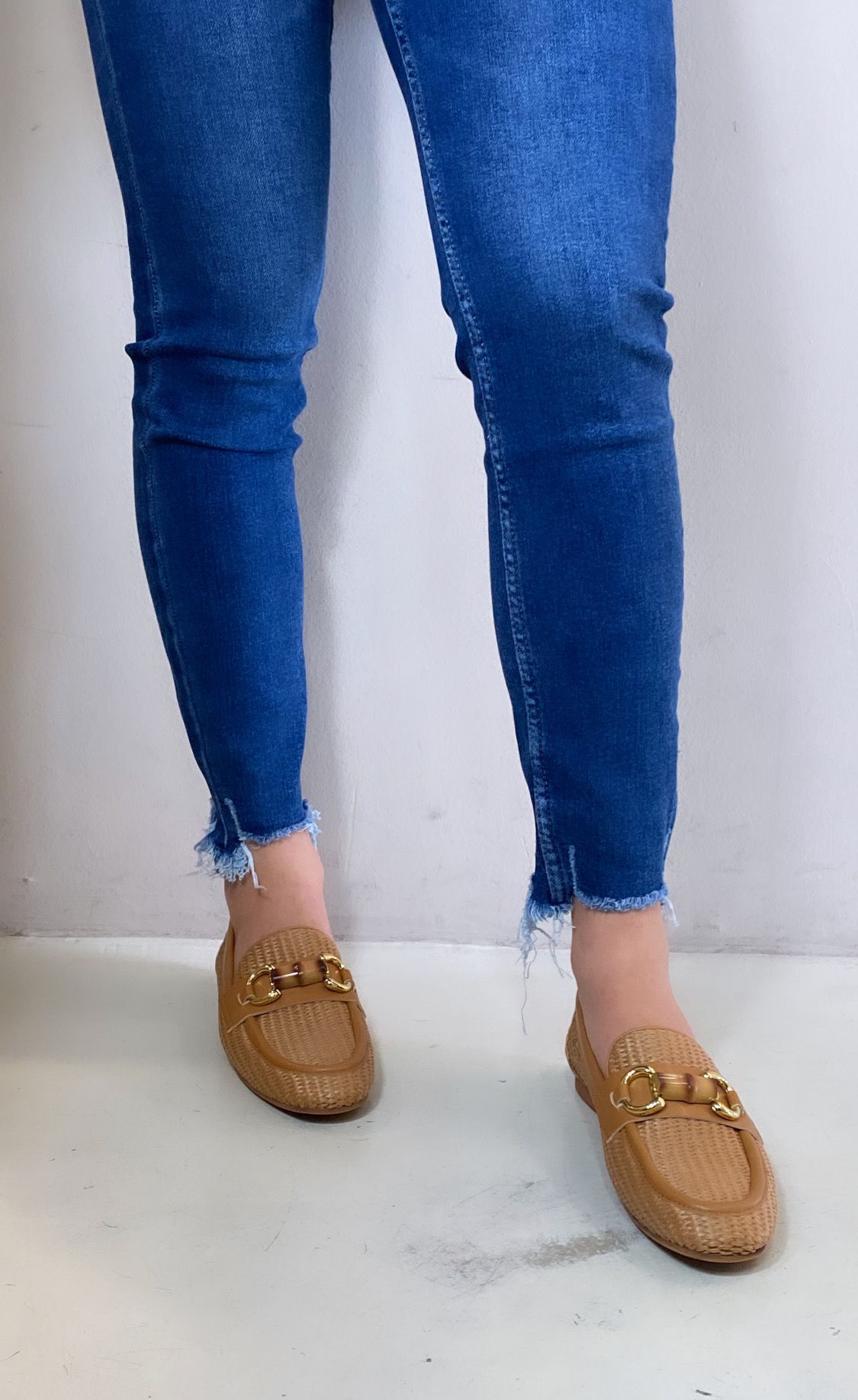 Bottega Lotti Mocassini con Morsetto bamboo colore cuoio