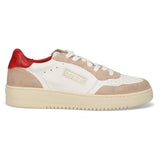 Back 70 Sneaker donna in pelle bianco con gonfietto rosso scuro