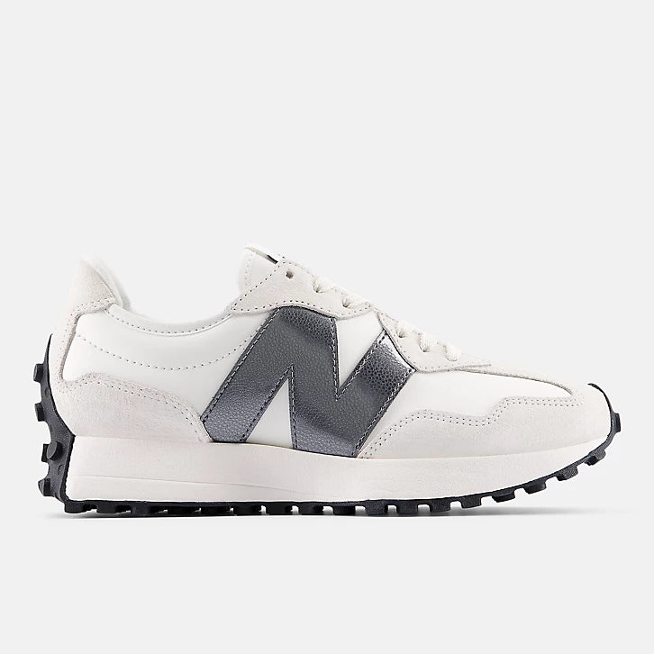 New Balance sneaker donna 327 Bianco e Argento metallizzato