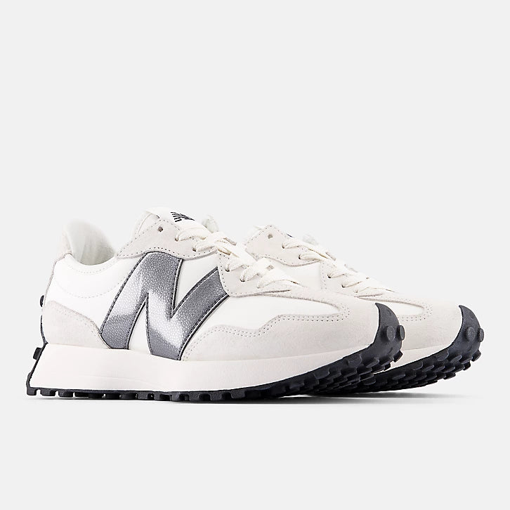 New Balance sneaker donna 327 Bianco e Argento metallizzato